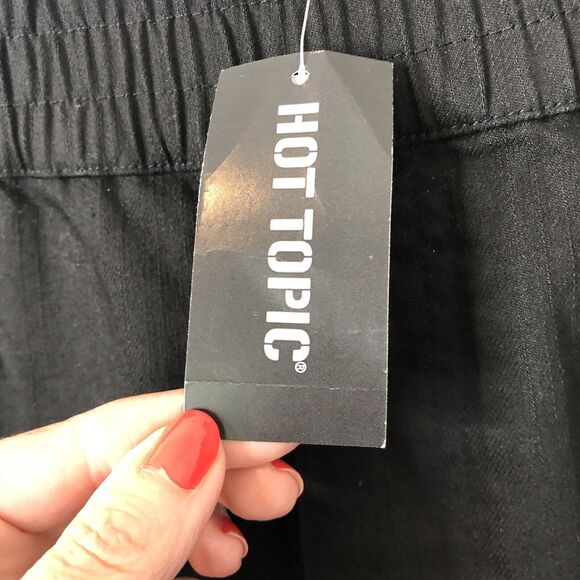 Hot Topic NWT Men's Black Twill Strap Chain Jogger Pants Size Medium 32X30.5 - Picture 6 of 12